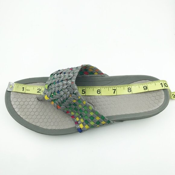BARETRAPS Multicolored Gray Stretch Woven Flip Flop Sandals Womens 8 - Picture 9 of 10